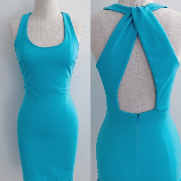 neon blue bodycon dress
